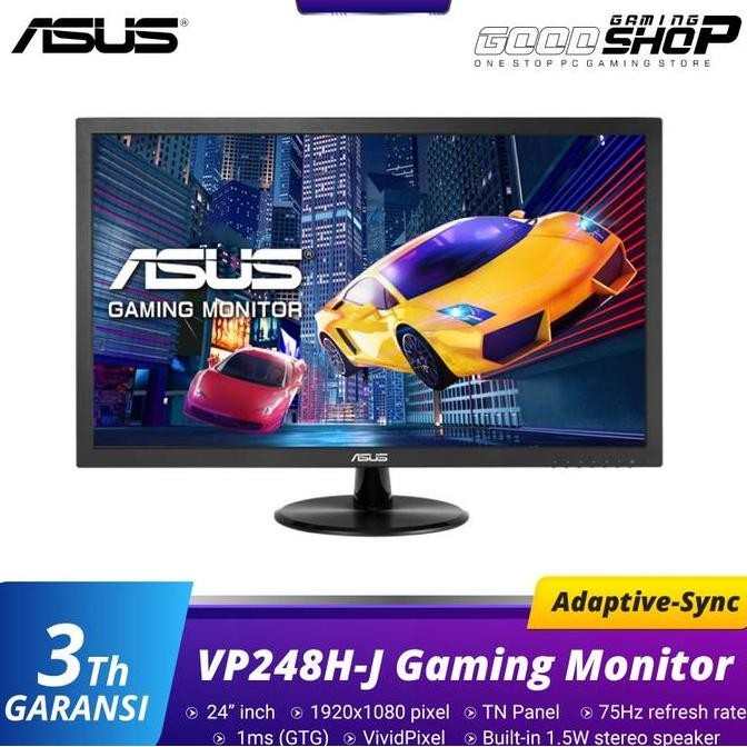 TERLARIS - ASUS VP248H-J Gaming Monitor 24 inch, FHD, 1ms, 75Hz, AdaptiveSync