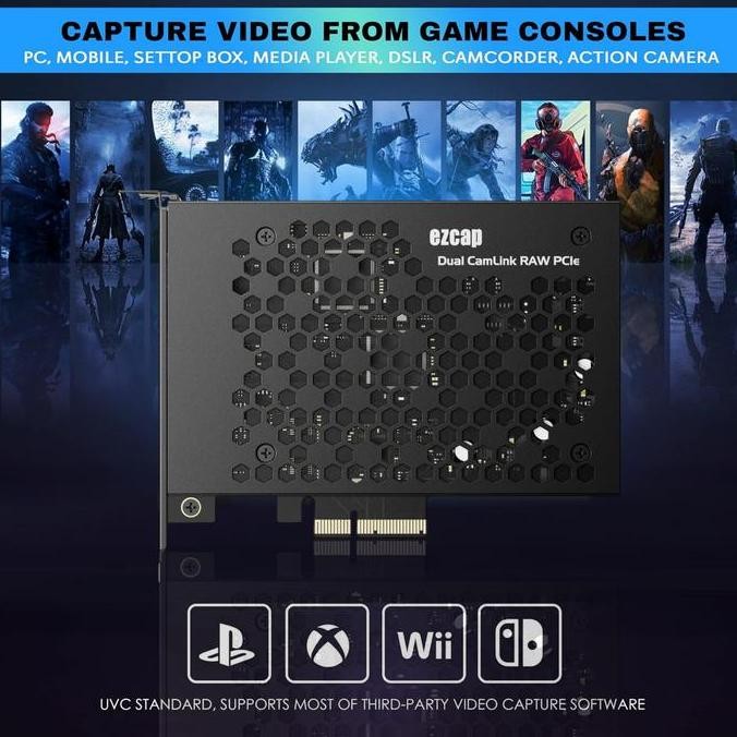 Ezcap 365 Pcie Gen3 Hdmi Dual Camlink Raw 4K Video Capture Card Pci E Kualitas Terbaik Harga Termura