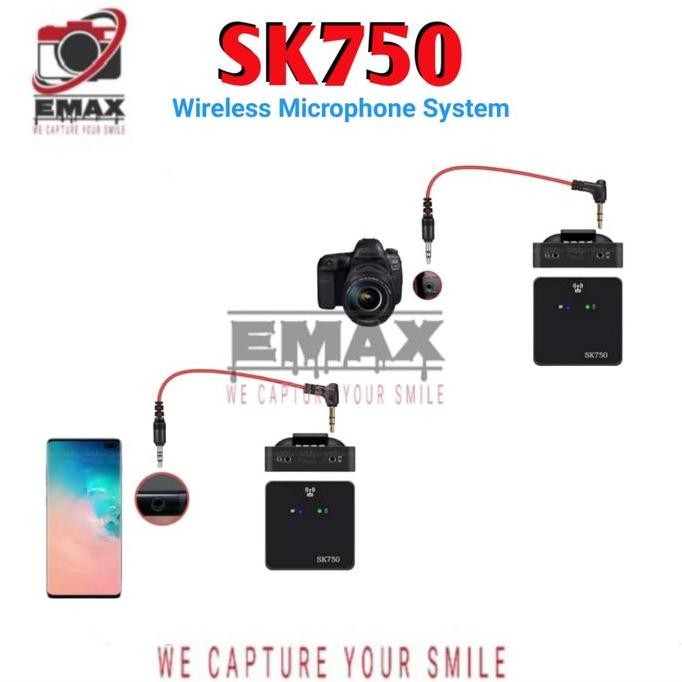 SK750 Double 2.4 Dual Channel Wireless Microphone Camera HP SK 750 Mic Terlaris