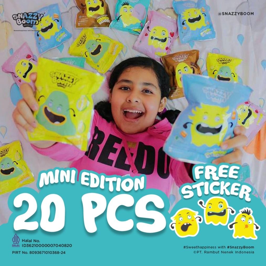 

Arum Manis Snazzy Boom - 20 Mini Edition +FREE Sticker - Gulali Rambut Nenek Aromanis Cotton Candy