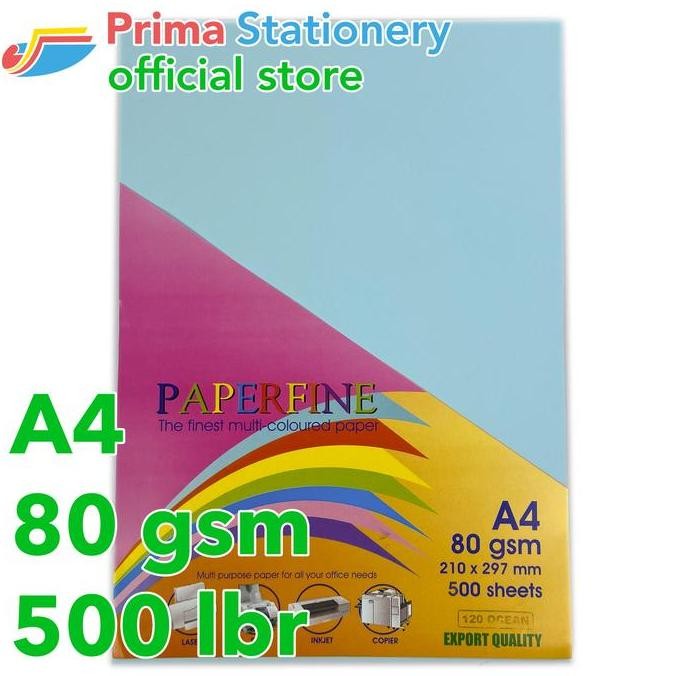 

BEBAS ONGKIR - Paperfine Kertas HVS Warna A4 IT 120 Ocean Rim isi 500 lbr [TC]