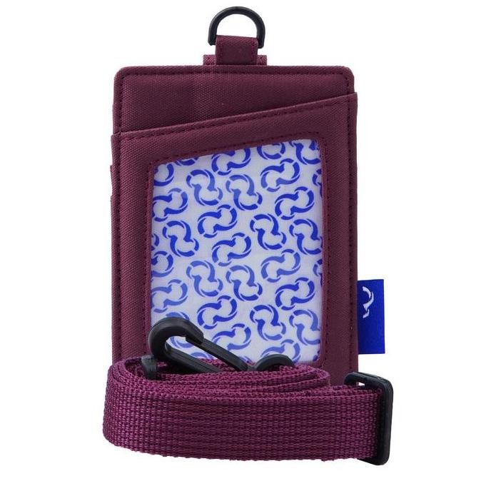 

Wallts Exon Maroon - Lanyard Kanvas Kartu Name Tag Id Card Pria Wanita Dompet