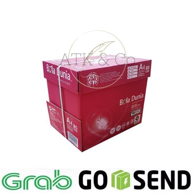 

TERLARIS - Kertas HVS A4 80gr Bola Dunia 1 Dus - Khusus Gosend