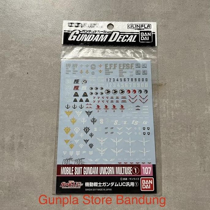 Bandai water slide decal Mobile Suit Gund4m Unicorn Multiuse 107 for RG HG 1/144