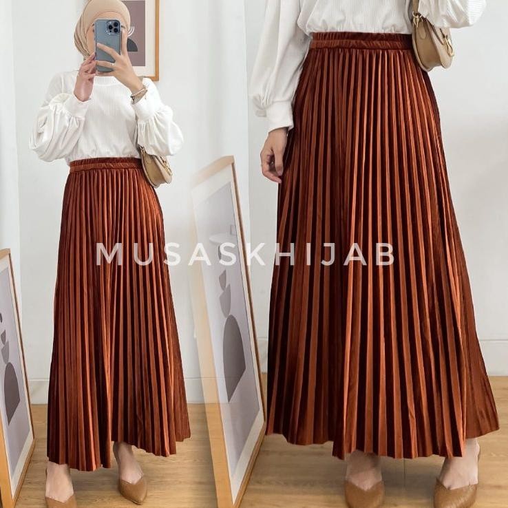 Rok Bludru Rok Plisket Bludru Rok Plisket Payung Bludru