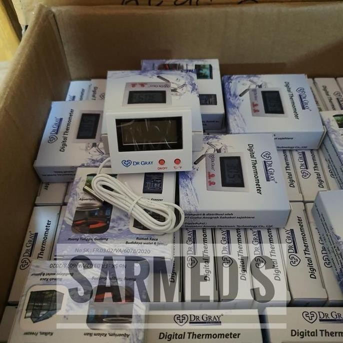 New !!! Termometer Digital Kulkas HT 5 Dr Gray / Termometer Freezer Digital
