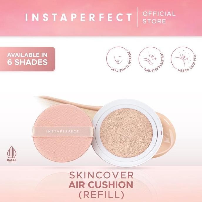 INSTAPERFECT SKINCOVER AIR CUSHION REFILL INDONESIA / CUSHION WAJAH 11G / REAL SKIN COVARAGE / TRANS