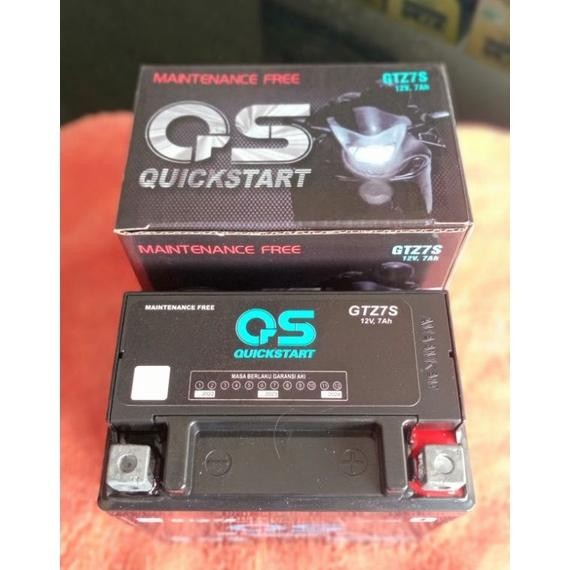 Aki QS QuikStart GTZ7S untuk Satria FU 150, GSX150, Vario 125/150, CB/CBR 150 dll