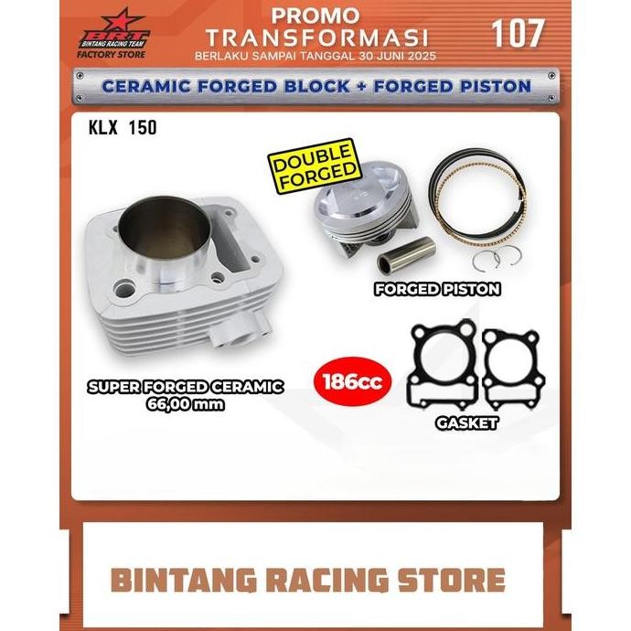Paket Bore Up BRT 66mm Ceramic Kawasaki KLX