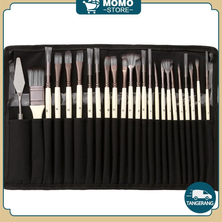 

Terlaris 24Pcs Artist Paint Brushes Set / Kuas Lukis Set / Watercolor Paint Brushes