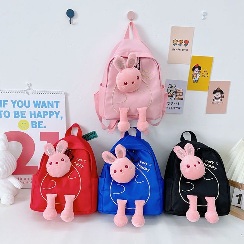 【TasBagus】【COD】Tas sekolah anak kelinci lucu, ransel kecil untuk anak perempuan, bentuk kartun