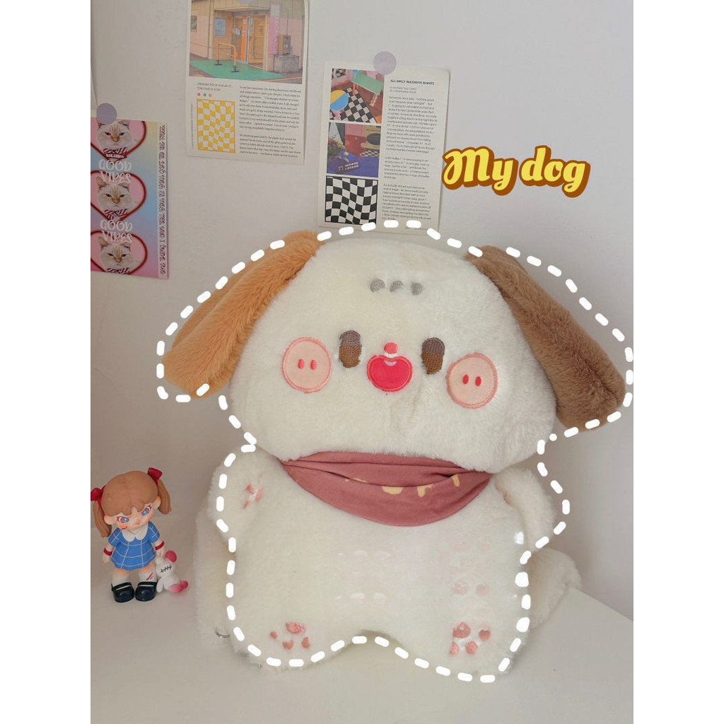 【TasBagus】【COD】Boneka Anak Anjing Lembut Dan Lucu Asli  Tas Ransel Boneka Anjing  Tas Ransel Pelajar