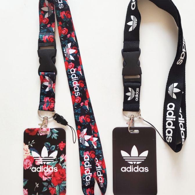 

Id Card Holder Name Tag Lanyard Kalung Kartu Bla Flower