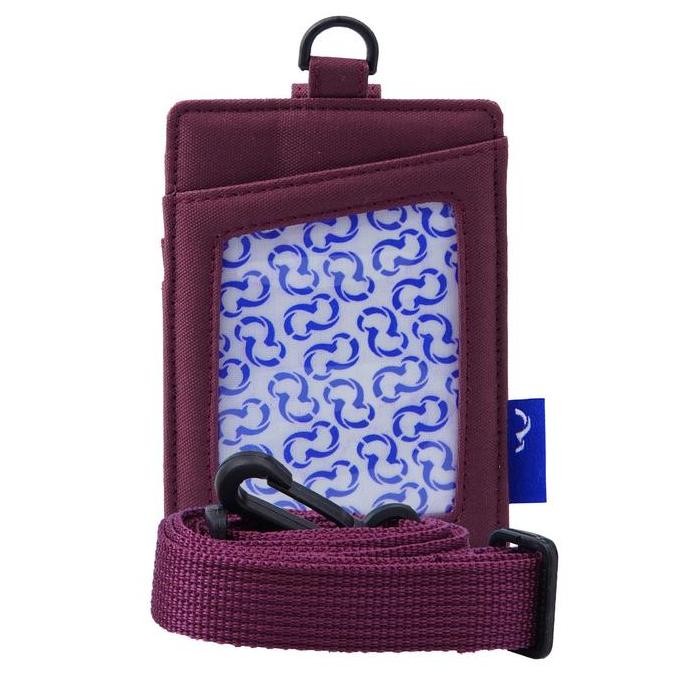 

Wallts Exon Maroon - Lanyard Kanvas Dompet Kartu Name Tag Unisex Original