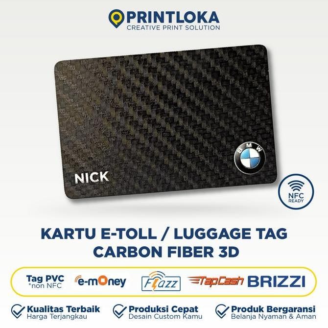 

Kartu Etoll Carbon Fiber 3D Emoney Flazz Custom Hadiah Luggage Tag