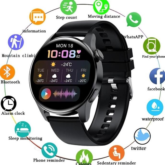 Produk Baru LIGE Smartwatch Pria Bluetooth Call Tahan Air Full Touch Fitness Tracker Olahraga