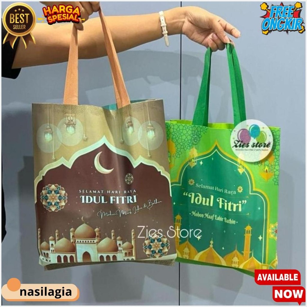 

Tas Souvenir Lebaran / Goodie Bag Idul Fitri / Tas Hampers Laminasi M Terlaris