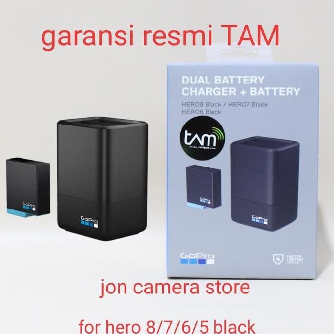 gopro dual battery charger + battery hero 8/7/6 black / hero8