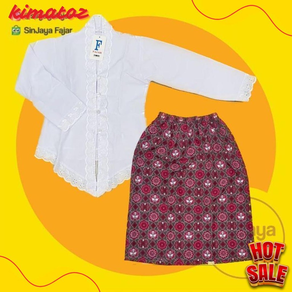 Kebaya Sd Baju Adat Sunda Putih Kebiruan Elastis Diskon