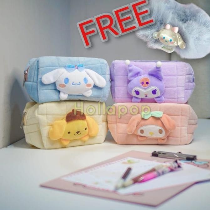 

Baru Tempat Pensil Boneka Kuromi Cinnamoroll Melody Pompompurin Lucu Anak Cewek