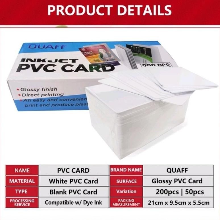 

Kartu printable inkjet Id card (PVC ID CARD) bisa inkjet 200pcs/box 0,76mm White