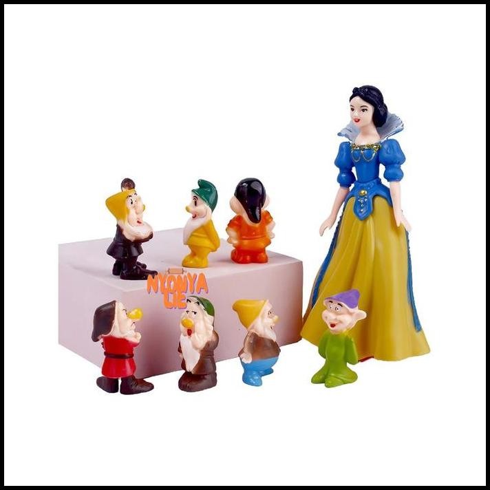 CCA57 Topper Boneka Putri Salju Snow White 7 Kurcaci Dekorasi Kue tar