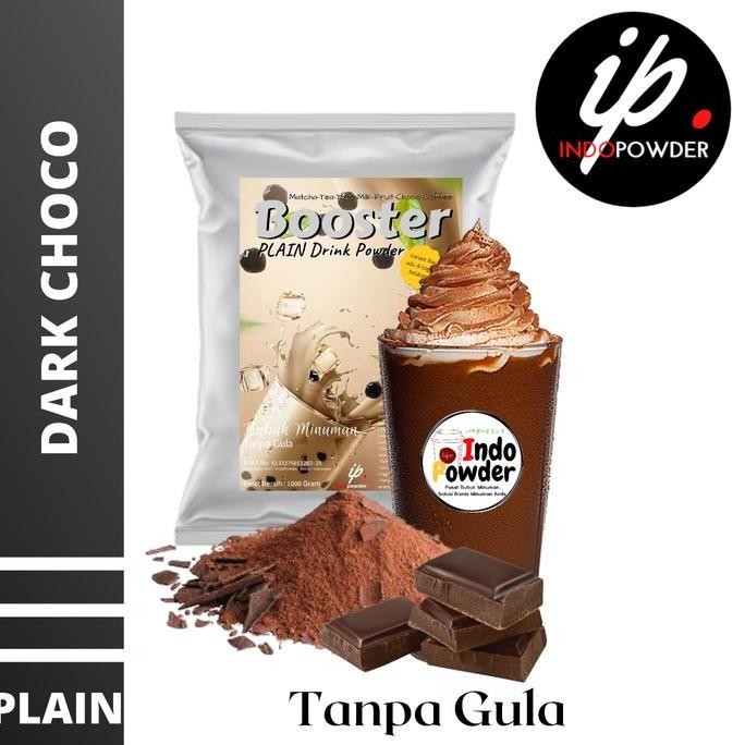 

baru dark choco plain 1kg - bubuk minuman coklat hitam tanpa gula