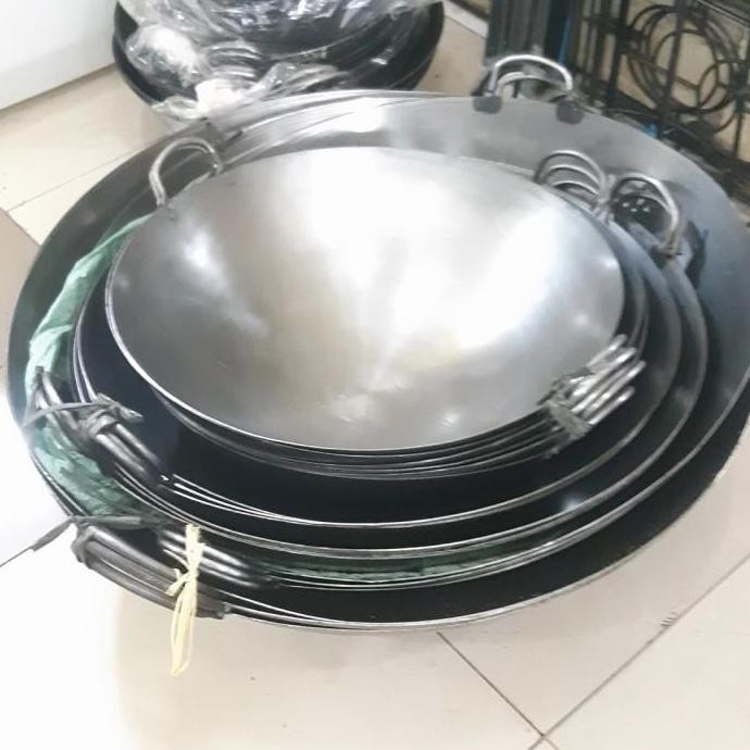 Kuali/Penggorengan/Wajan Baja Putih Hongkong Tebal , 75Cm