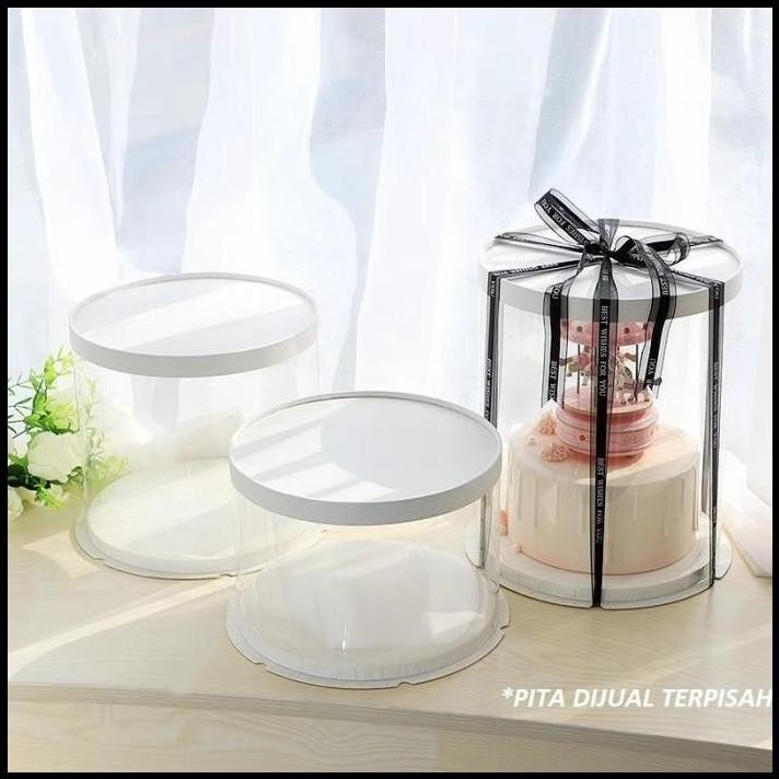 

CB2545E Cake Box D25xT45 cm Kotak Kue Bulat Mika Tinggi Ekonomis Pesta Ulang Tahun