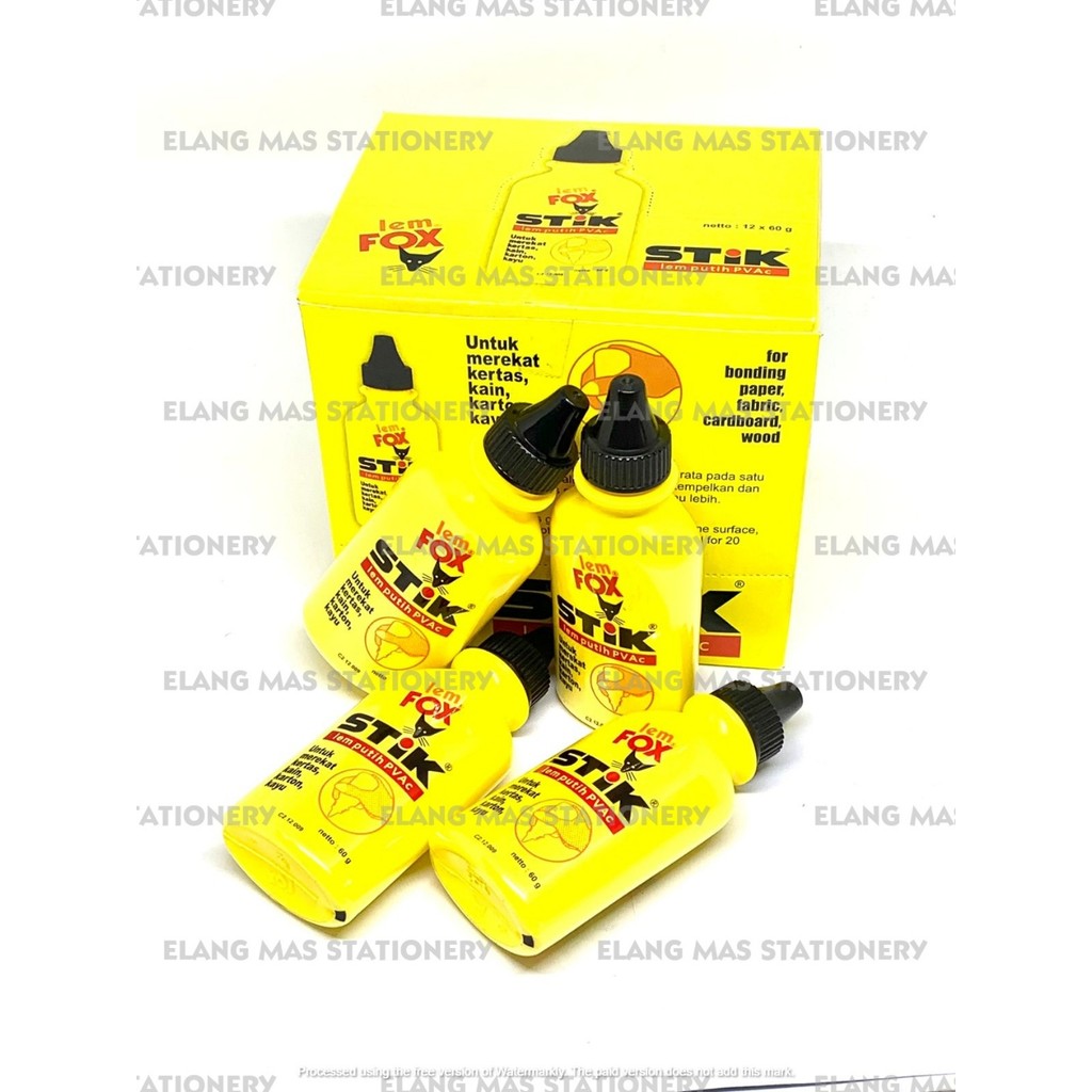 

Lem Fox Stik PVAc Botol Kuning 60 gr | Perekat Kertas Praktis