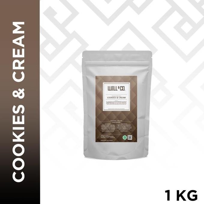 

baru bubuk minuman cookies & cream 1kg - powder premium will&co rasa biskuit
