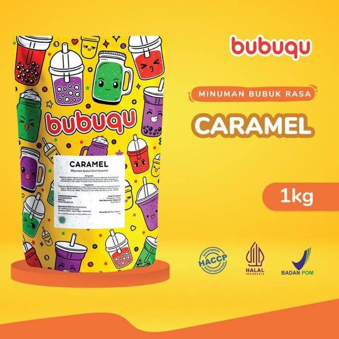 

baru bubuk minuman caramel latte 1kg - serbuk minuman karamel susu bubuqu