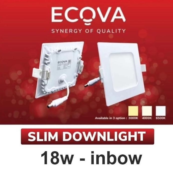 Lm Downlight Led Ecova Inbow Kotak 18Watt