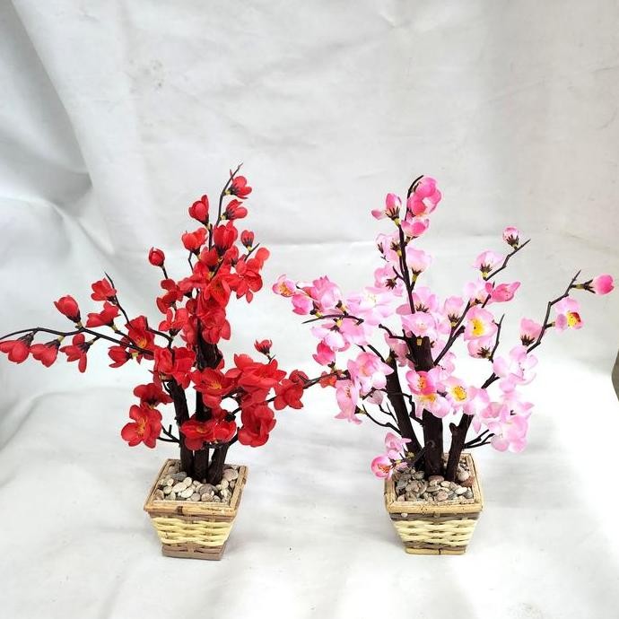 

Baru Pot Bunga Mini Meja Dekorasi Sakura Pink Meihwa Hiasan Rumah Murah