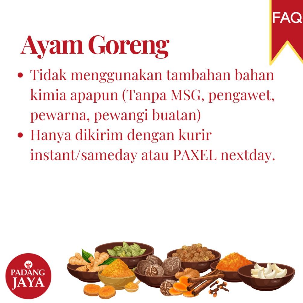 

Ayam Goreng Padang 1 Ekor Khas Padang Jaya