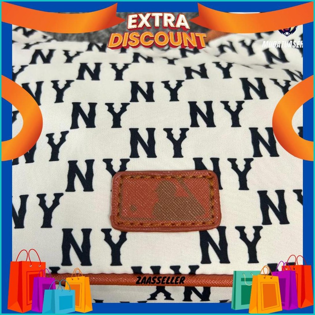 Mlb Ny Jacquard Hobo Bag Monogram Slingbag / Tas Bahu / Tas Selempang / Tas Wanita / Tas Pergi / Sli