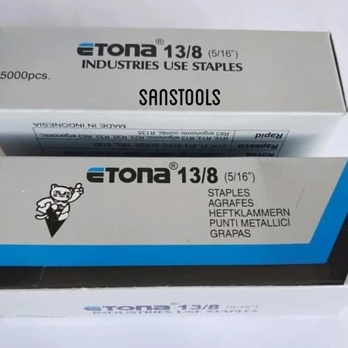 

isi staples 13/8 Etona refill biji mata gun tacker tembak manual R23