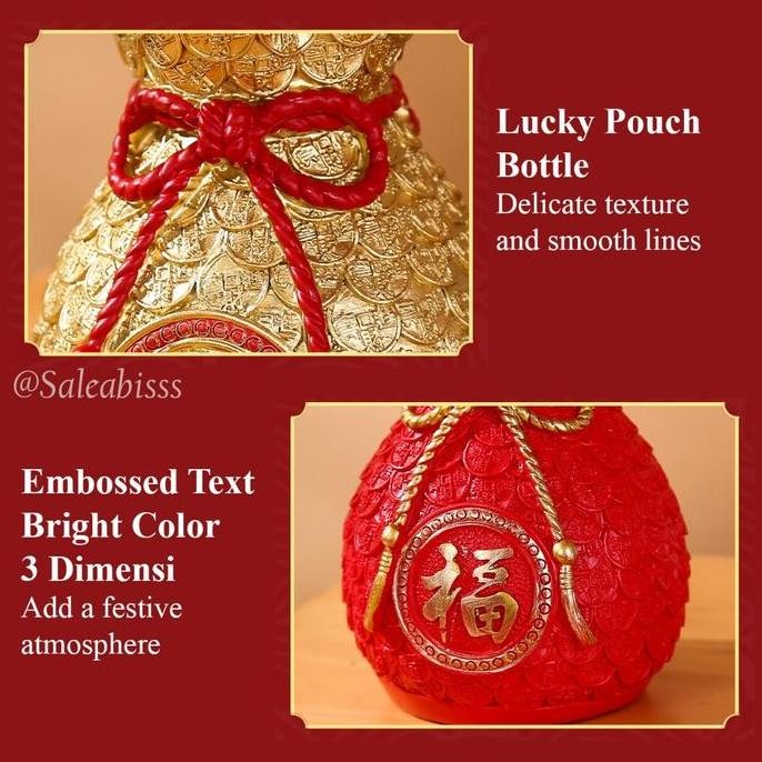 

Baru Pot Money Pouch Imlek Vas Bunga Hong Yun Dekorasi Rumah Pajangan Hoki