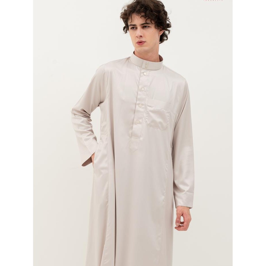 Al Haramain Jubah / Gamis Pria Remaja & Dewasa Viet Polos / Jubah Al Haramain | Coklat Tua | Coklat 