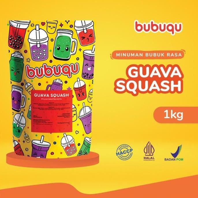

baru bubuk minuman guava squash bubuqu 1kg - powder drink jambu lutuk segar