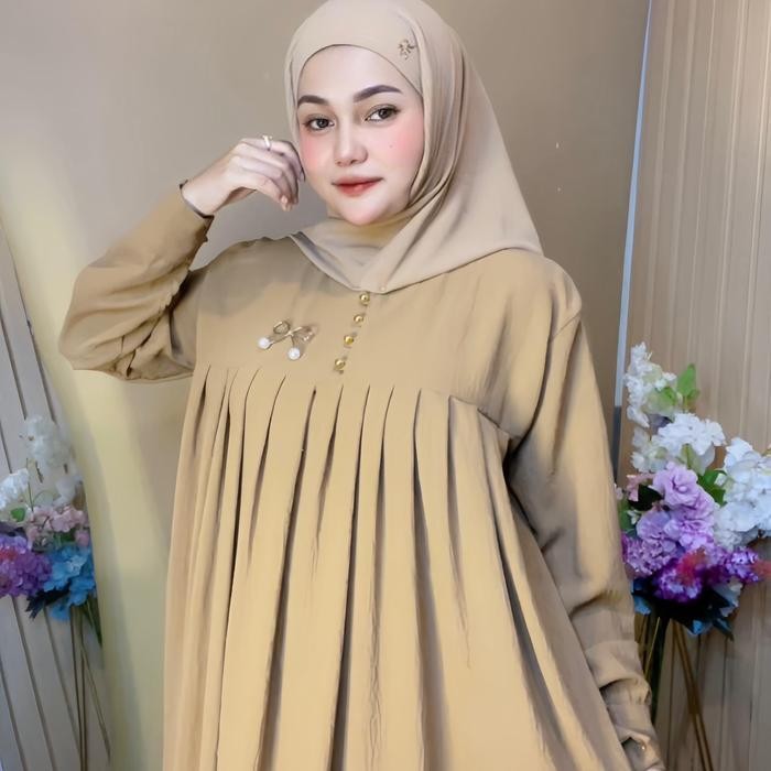 Ef [Langsung Kirim] Gamis Salsa Muslim Jumbo/ Gamis Daily Crincle Ld 120