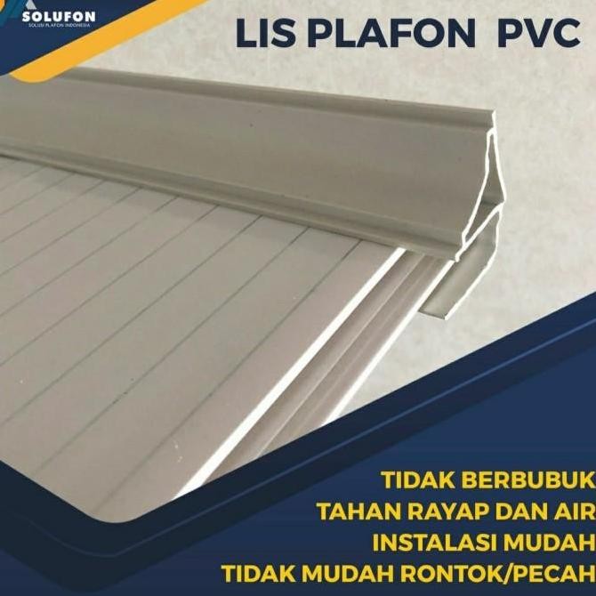 [Expert] Lis Pinggiran Plafon PVC Solufon -List Plafon PVC Putih panjang 1meter