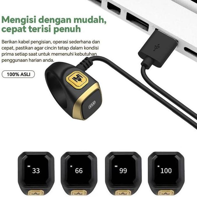 Baru Jsmart Cincin Muslim Cincin Doa Cincin Allah Islam Cincin Bluetooth Pintar Cincin Penghitung Ko