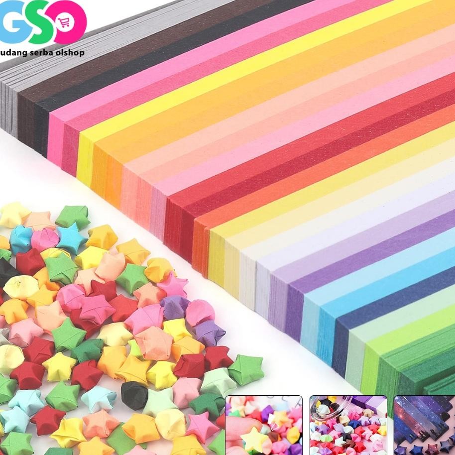 

Kertas Gami Bintang Warna Warni 540Pcs Star Gami R Kertas Gami Strip Motif Bintang