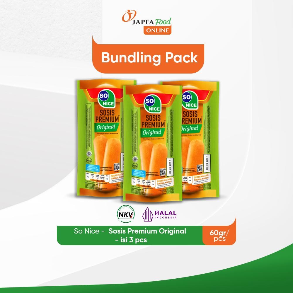

So Nice Sosis Premium Original 60gr - Isi 3 pcs