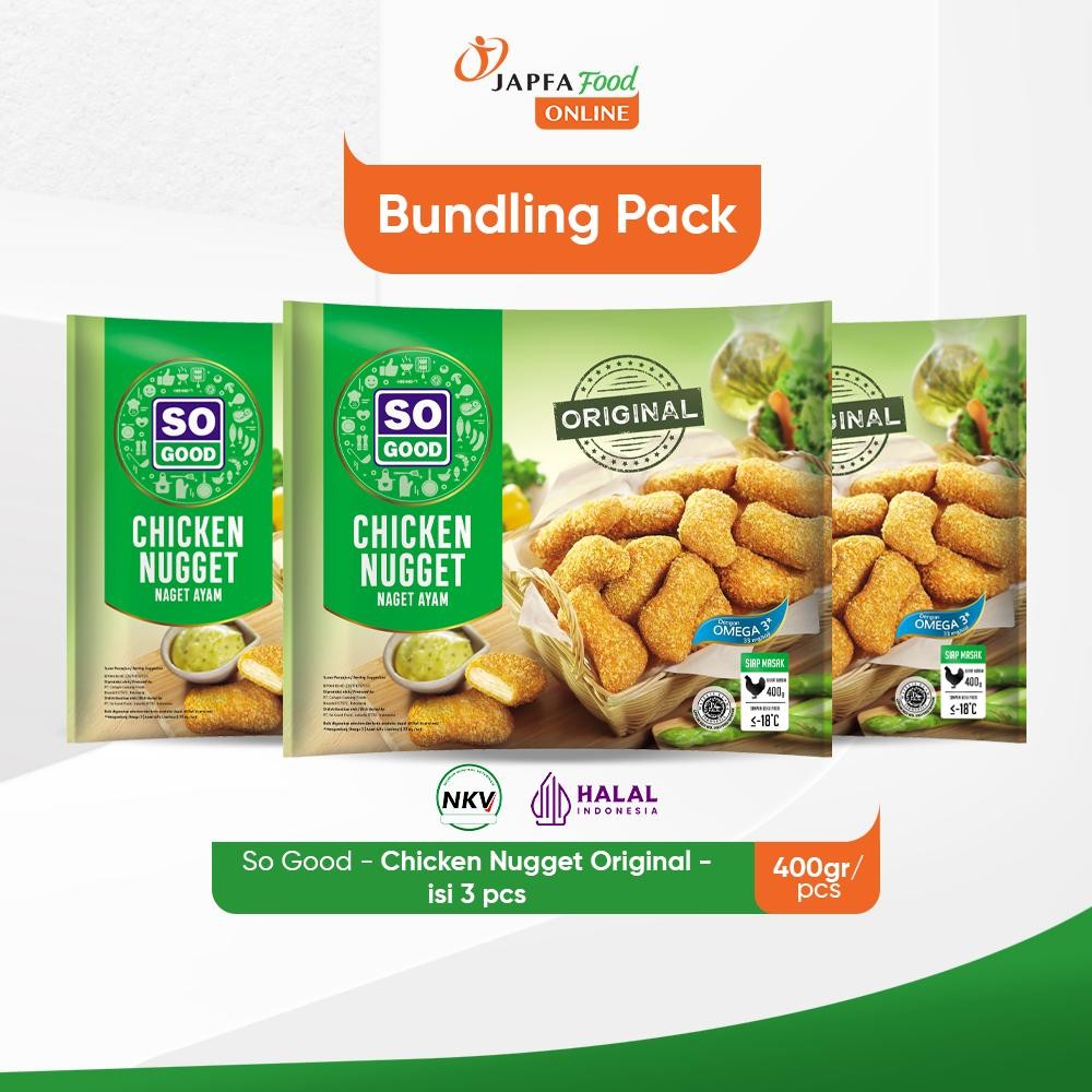 

So Good Chicken Nugget / Naget Ayam Original 400gr - Isi 3 pack