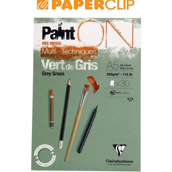 

Sale Sketchbook A5 Clairefontaine Paint On Grey Green 975704C