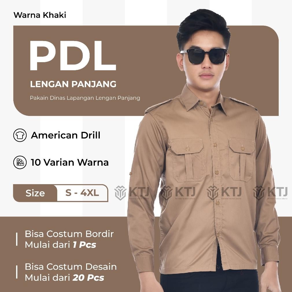 ''Terlaris" Baju Kemeja Pdl Pdh Seragam Dinas Pakaian Kerja Lapangan Lengan Panjang Pria Wanita Bisa