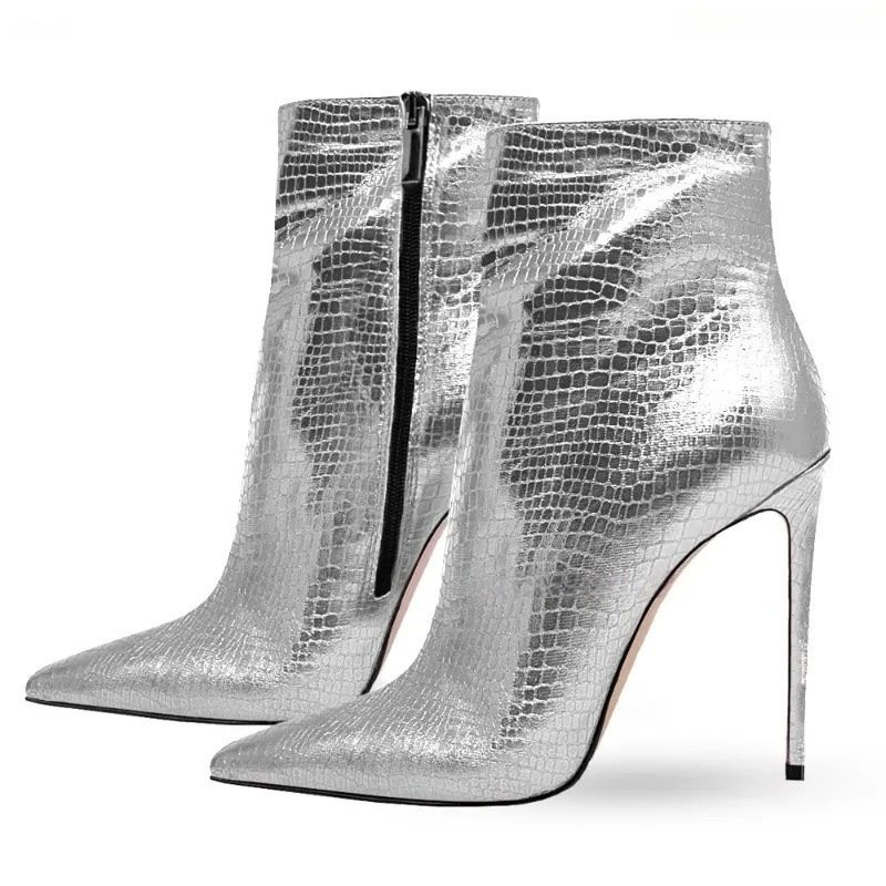 European and American Fashion Boots Pointed Toe Side Zipper Thin Heel Short Boots women boots Women'