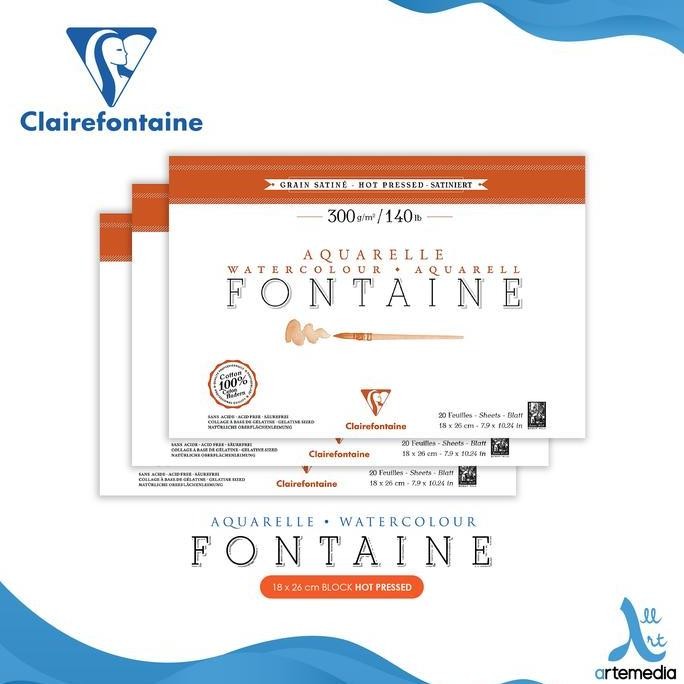 

BEBAS ONGKIR - Kertas Cat Air Clairefontaine Fontaine 18x26cm Watercolor Paper
